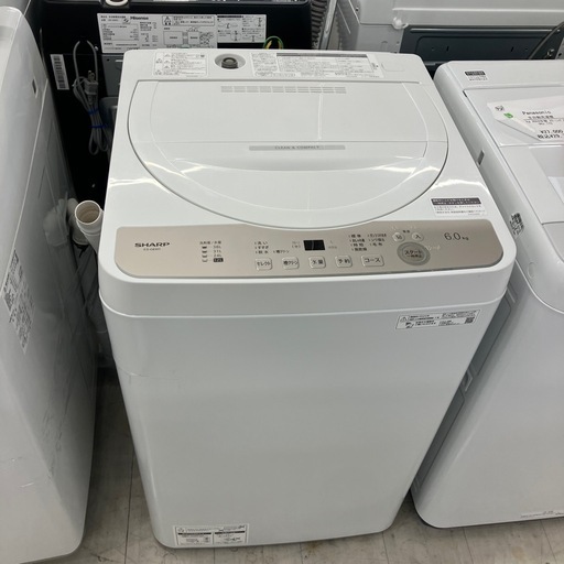 安心の1年間保証付き！SHARP全自動洗濯機2024年製6.0kg【トレファク堺福田店】