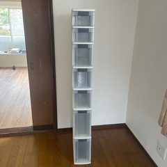 決まりました【割れあり】プラスチック　7段　引き出し付き棚の画像