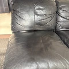 早い者勝ち◇◆本革黒革ソファ2点セット◆◇の画像