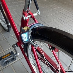 VINCENT 自転車 27インチ レッド カゴありの画像