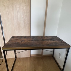 インダストリアルデスク 木目調×ブラックスチール 本日受渡可 解体可能の画像