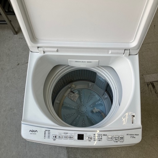 今2602-1232 AQUA 洗濯機 AQW-S7E2 7.0kg 2023年製 動作確認済み キズ汚れ有り
