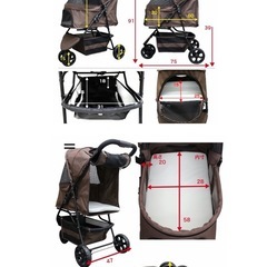 COCOHEART ココハート 3輪 ペットカート ペットバギーの画像