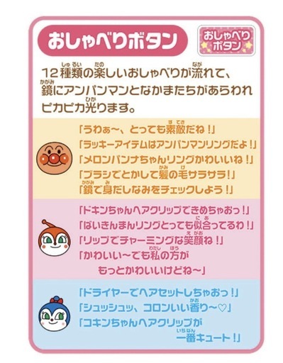 【廃盤品】アンパンマン　くるピカ！マジカルミラー ゆめのスイーツドレッサー