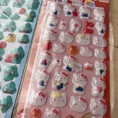 サンリオ 立体 ぷっくりシール 2個セット キティ ハンギョドンの画像