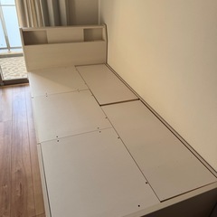 【美品】ニトリ 収納付きベッドフレーム（シングル・コンセント付き）｜2/28・2/29引き取り可の画像