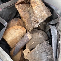 広葉樹の薪木の画像