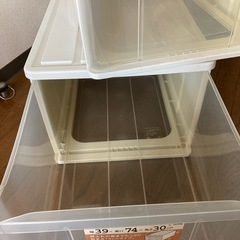 押入れ収納ケース　ホワイト　2個セットの画像