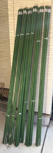 【大量まとめ売り】園芸支柱2100mm×58本ほかアーチ・ネット・草木灰