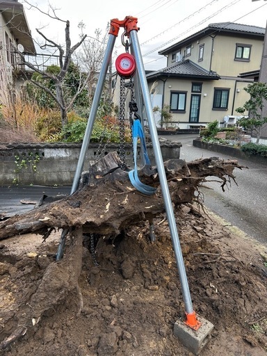 チェーンブロック　抜根一式