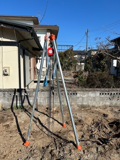 チェーンブロック　抜根一式