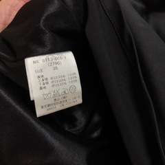 ベージュと黒の半袖ひざ丈ワンピース　size３８の画像