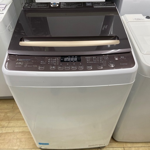 Hisense 8.0kg全自動洗濯機【リサイクルフカツ岡崎倉庫店】260222SM-50