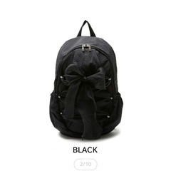 JILL STUART リボンリュック ブラック 保存袋・替えゴム付きの画像