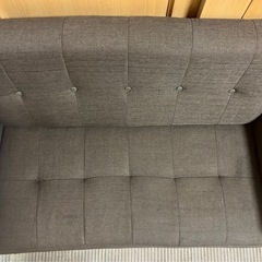 2人掛けソファ　ブラウンの画像