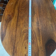 木製オーバルテーブル 2段収納付き　新生活の画像