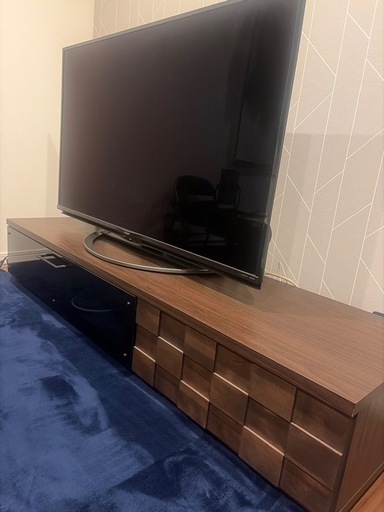 【最終20％値下げ】【日本製・完成品】幅160cm アルダー無垢 テレビボード TV台 ブラウン