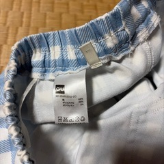GU サイズL 水色ギンガムチェックパンツの画像