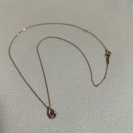★美品★4℃（ヨンドシー） K10ピンクゴールド ネックレス しずくモチーフ