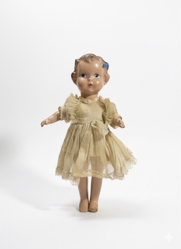 コンポジション　人形　ドール　1940年代　アンティーク　レース　赤ちゃん