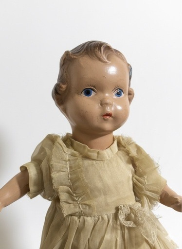 コンポジション　人形　ドール　1940年代　アンティーク　レース　赤ちゃん