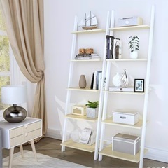 シェルフ オープンシェルフラック スリム ５段シェルフ オープンラック スタイリッシュ 収納棚 本棚 木製 ディスプレイラック シェルフ フリーラック フラワースタンド 飾り棚 リビング 収納 組立品の画像