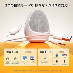 卵型曲面スピーカー Bluetooth5.4対応 ゲーミングPCスピーカーの画像
