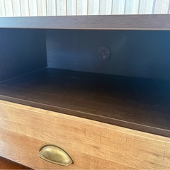 【日本製】大川家具 テレビボード 幅93cm｜アンティーク調 ブラウンの画像