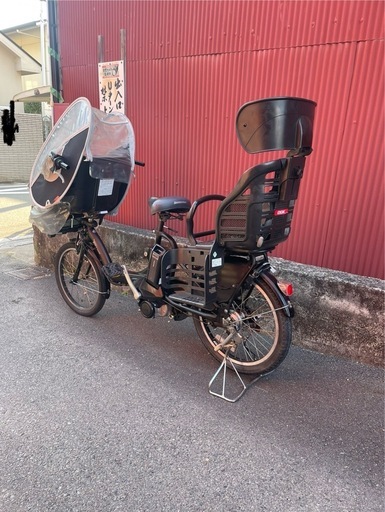 【京都発】京の楽チャリ　電動アシスト自転車　ブリヂストン　アンジェリーノ　3人同時乗せ車両　黒色