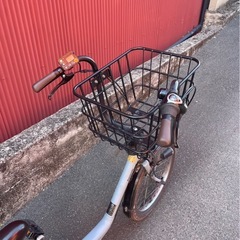 【京都発】京の楽チャリ　電動アシスト自転車　パナソニック　ギュットミニ　3人同時乗せ車両　水色の画像