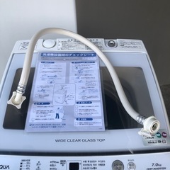 アクア 洗濯機 7.0kg 縦型 ホワイト AQW-V7M　2021年製の画像
