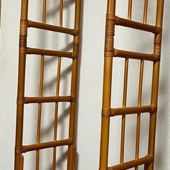 3/10迄で受付終了予定　衣類ハンガーラック　藤製品　キャスター付き　引き出し付き　ラタン　の画像