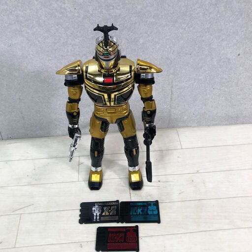 美品 1996年製 BANDAI バンダイ カード入力システム DXビーファイターカブト 全高約30cm 動作品 メッキ良好 カード3枚 武器付 箱あり 特撮DX 当時物　260223-3