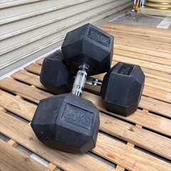 ヘックスダンベル　25キロ　2セット　固定式　トレーニング　筋トレの画像