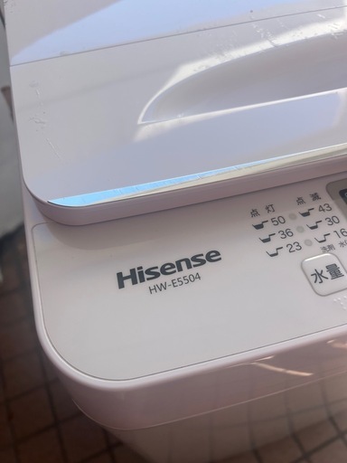 ?最安値　洗濯機　2022年製　5.5kg HW-E5504　ハイセンス　