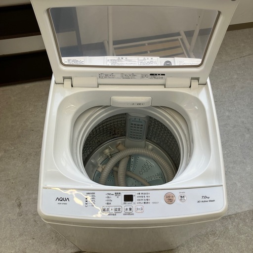 今2602-1282 AQUA 洗濯機 AQW-S7M 7.0kg 2022年製 動作確認済み キズ汚れ有り
