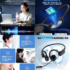W3 Bluetoothヘッドセット イヤフォン 美品 マイク付き 耳を塞がないの画像