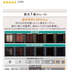 未使用ニトリ遮光1級・遮熱・遮音カーテン＆遮熱・遮像レース4 枚セット（RP002 GY 100X135cmセット）の画像