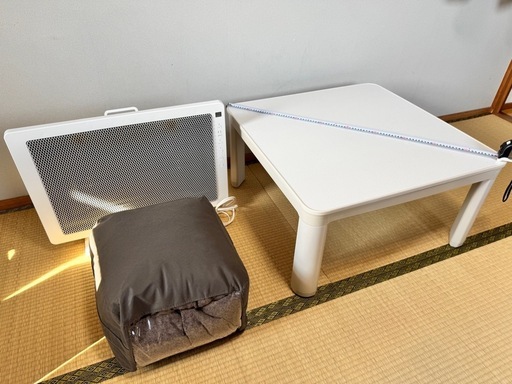テーブルコタツ本体•こたつ布団•無印良品パネルヒーターまとめセット売り