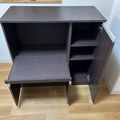 ニトリ レンジ台 フォルム 幅90cm ダークブラウン 8890770の画像