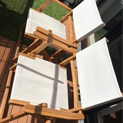 ニトリ　ベランダ用　テーブルセット（椅子2脚込）の画像