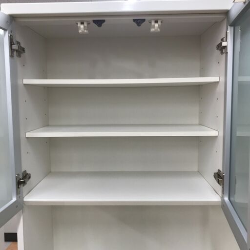 ＼家具＊家電のお店／【ｼﾞｬﾝｸﾞﾙｼﾞｬﾝｸﾞﾙ石川金沢店】食器棚 ﾎﾜｲﾄ/ｼﾙﾊﾞｰ    W(幅)105×D(奥行き)50.5