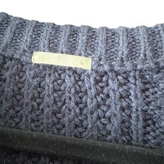 ダークグレー ケーブル編み カーディガン Lの画像