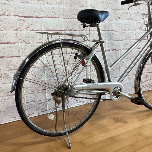 【大人用】整備済中古自転車 ブリヂストン 27型シングルスター 銀色 <自転車のオオムラ 静岡店>