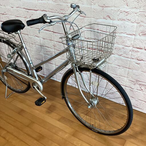 【大人用】整備済中古自転車 ブリヂストン 27型シングルスター 銀色 <自転車のオオムラ 静岡店>