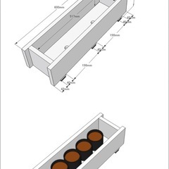 木製プランターw60cmの画像