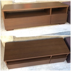 テレビ台 テレビボード 引き出し 収納 木目調 ダークブラウン ローボード AVボードの画像