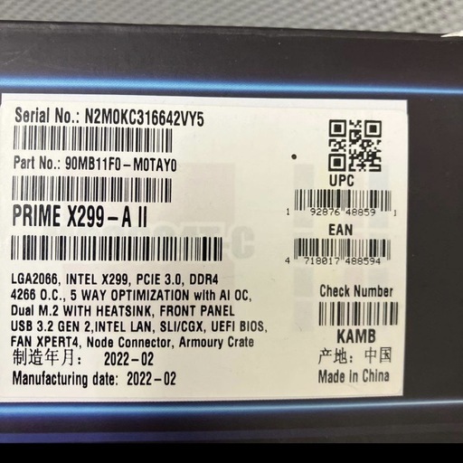 prime x299-a ii マザーボード