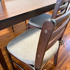 ダイニングテーブル＋椅子4脚セット｜120×75cm｜座布団付き｜引き取り限定 の画像