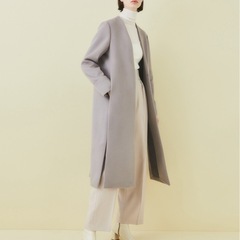 【STUDIOUS】Super140＇sサイドスリットノーカラーコートの画像
